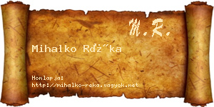 Mihalko Réka névjegykártya