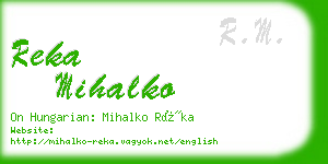 reka mihalko business card